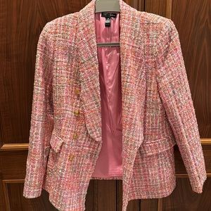 AQUA Pink Tweed Blazer